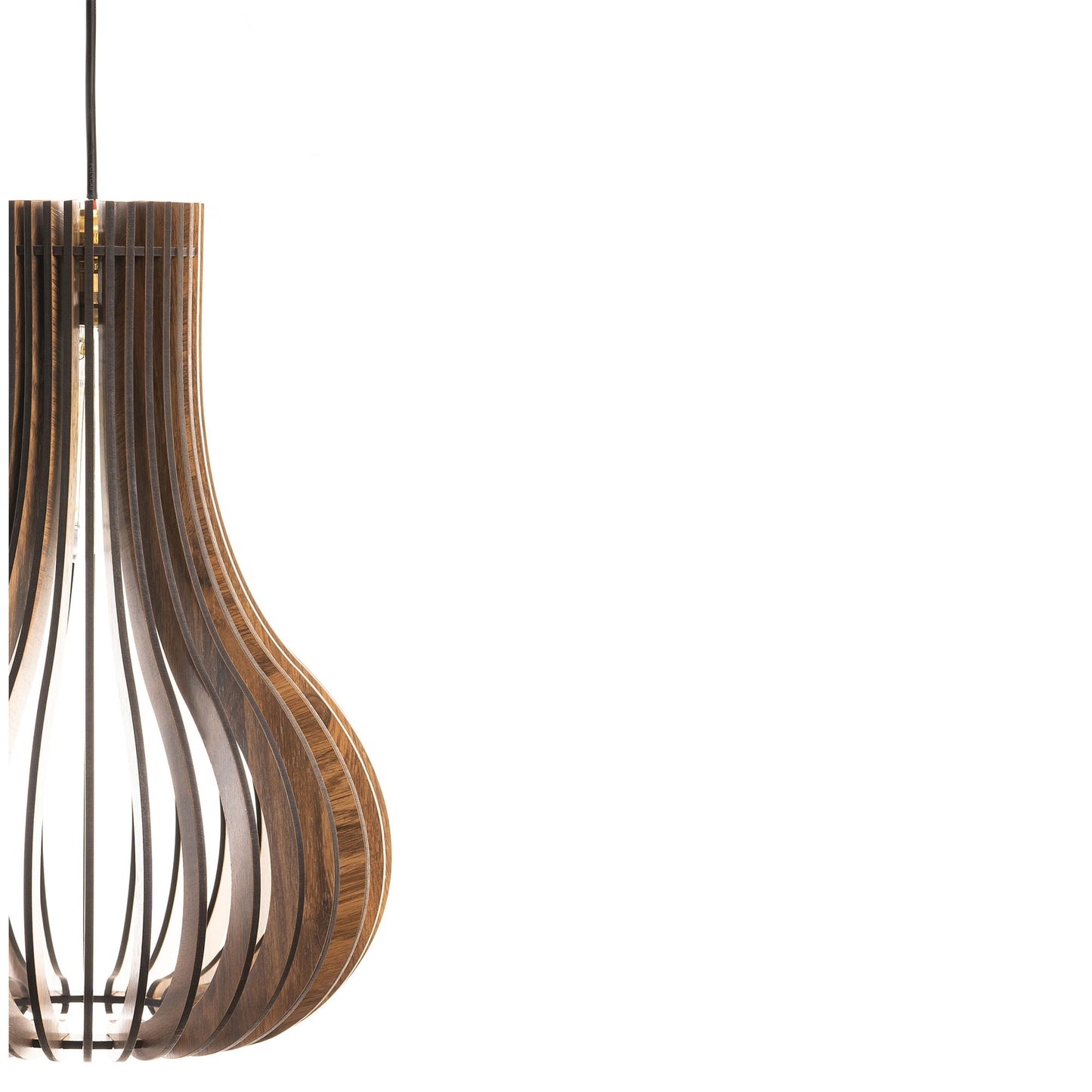 Barua Pine Wood Teardrop Ceiling Pendant Lamp