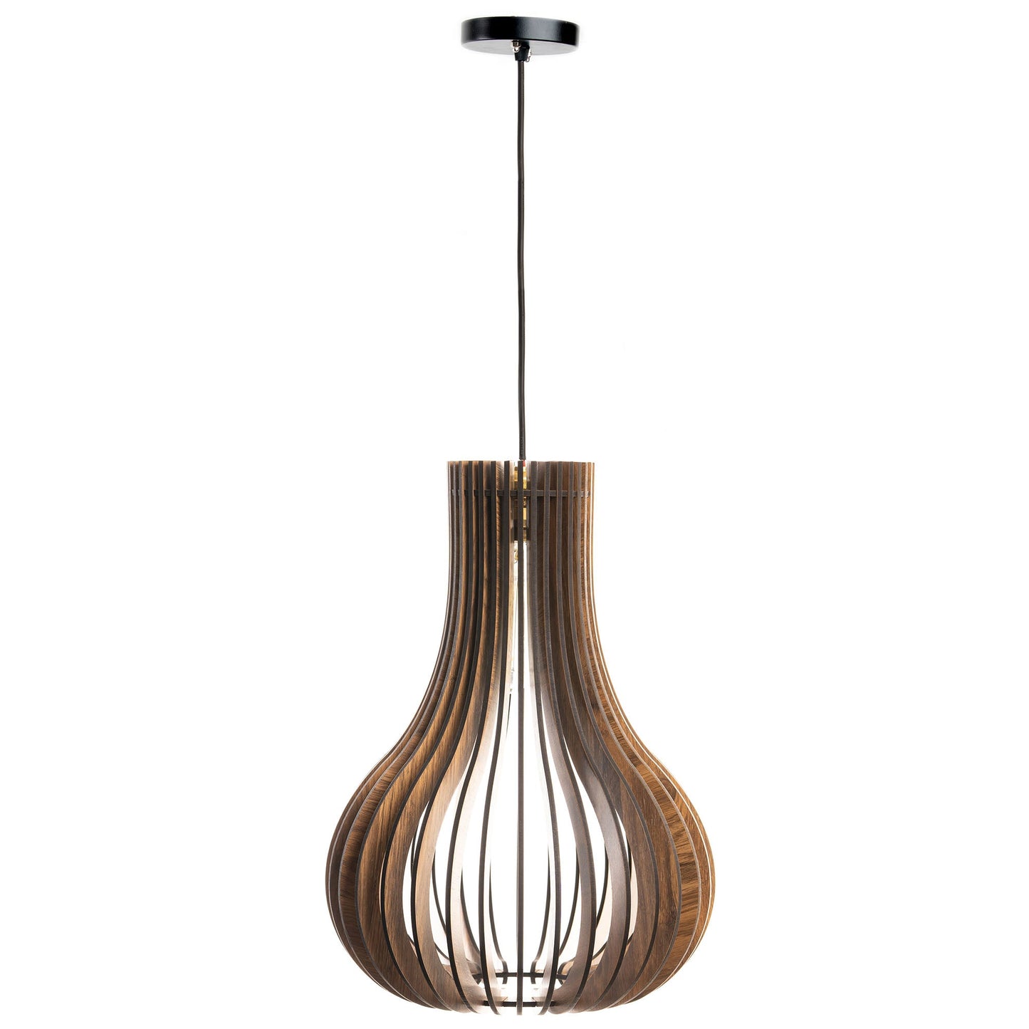 Barua Pine Wood Teardrop Ceiling Pendant Lamp