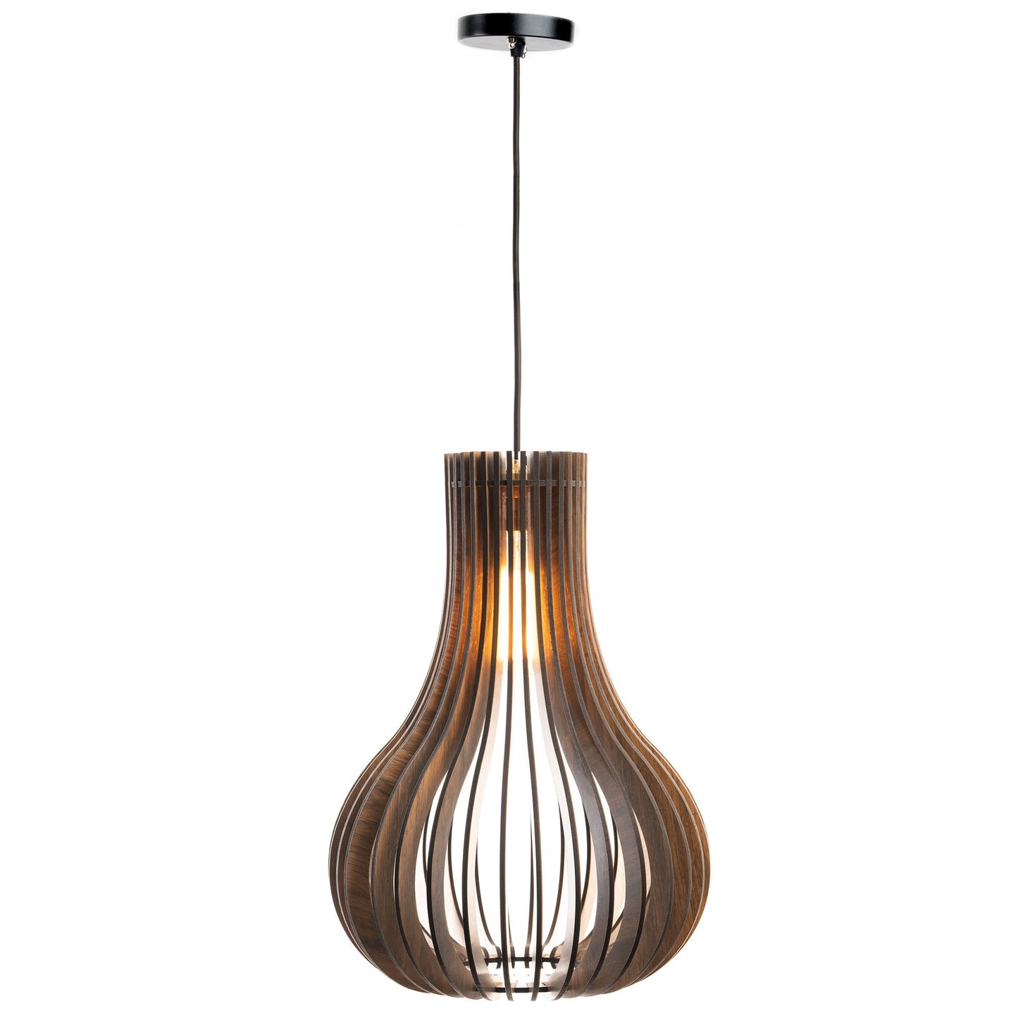 Barua Pine Wood Teardrop Ceiling Pendant Lamp