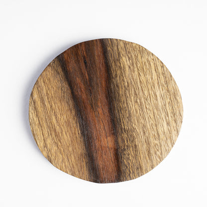 Round Sheesham Wood Coaster Natural Grain Set of 4