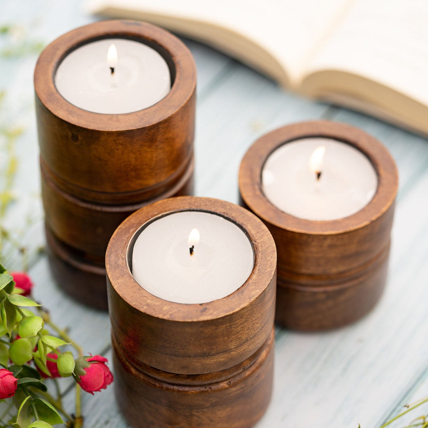 Baku Mango Wood Tealight Candle Holder