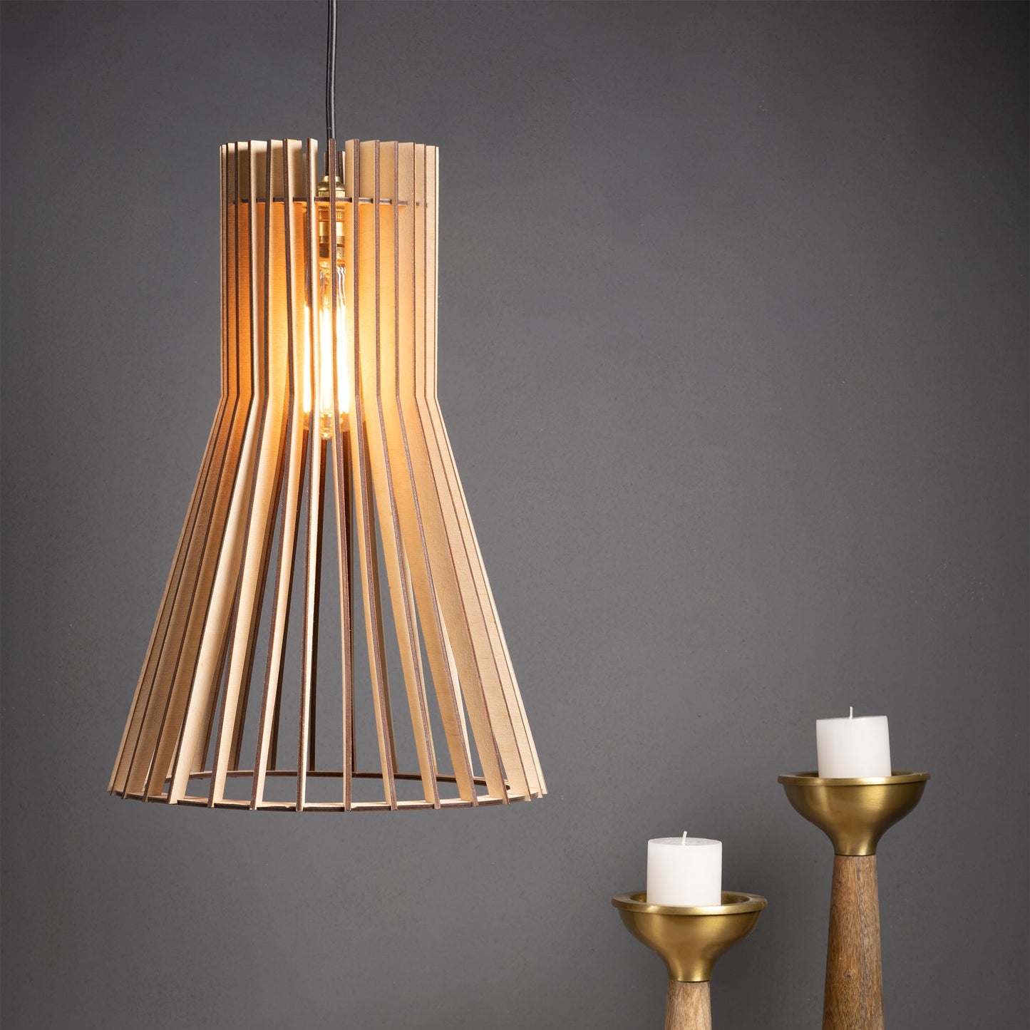 Biana Birch Ply Flared Ceiling Pendant Lamp