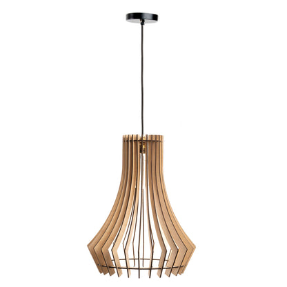 Bohem Birch Wood Pendant Lamp | Handcrafted Slatted Wooden Ceiling Light