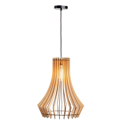 Bohem Birch Wood Pendant Lamp | Handcrafted Slatted Wooden Ceiling Light