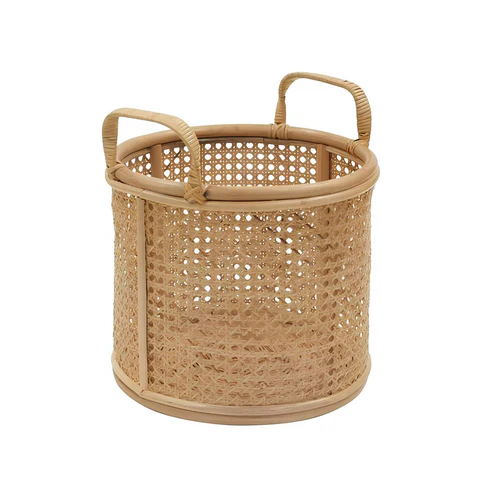 Taara Handcrafted Rattan and Bamboo Planter with Handles