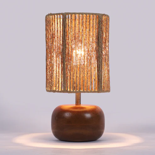 Silas Handcrafted Mango Wood Table Lamp