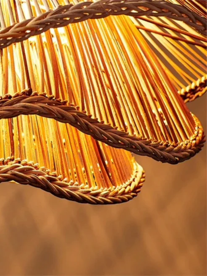 Kavya Handcrafted Rattan Lotus Chandelier