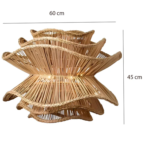 Kavya Handcrafted Rattan Lotus Chandelier