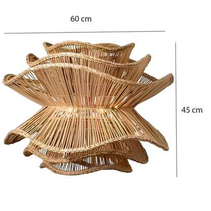 Kavya Handcrafted Rattan Lotus Chandelier