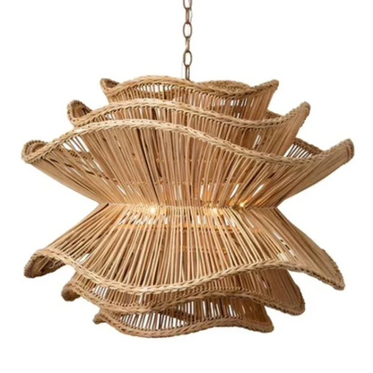 Kavya Handcrafted Rattan Lotus Chandelier