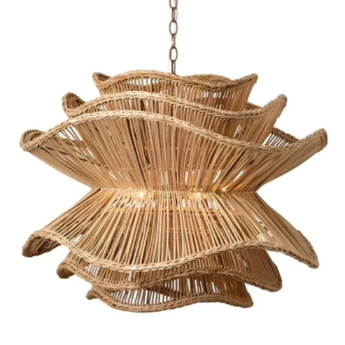 Kavya Handcrafted Rattan Lotus Chandelier