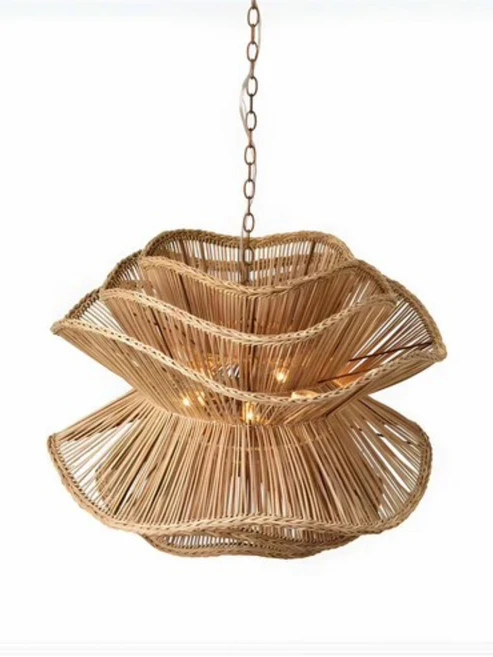 Kavya Handcrafted Rattan Lotus Chandelier