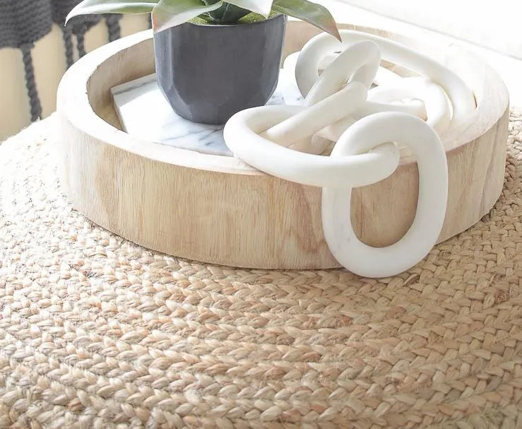 Handcrafted Natural Jute Pouffe Ottoman