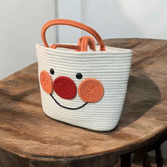 Three Nose White Cotton Tote Bag – Eco-Friendly Everyday Handbag for Women