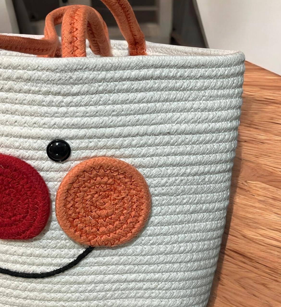 Three Nose White Cotton Tote Bag – Eco-Friendly Everyday Handbag for Women