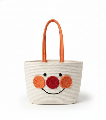 Three Nose White Cotton Tote Bag – Eco-Friendly Everyday Handbag for Women