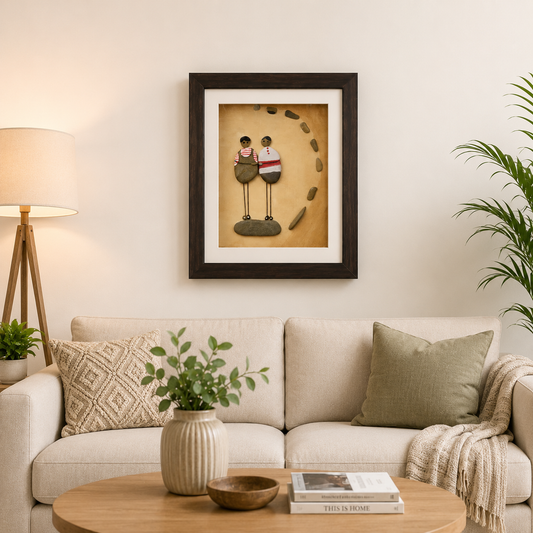 Together Forever Couple Pebble Art Frame