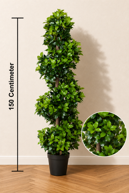 Topiary spiral Faux Plant – 59” Tropical Indoor Decor