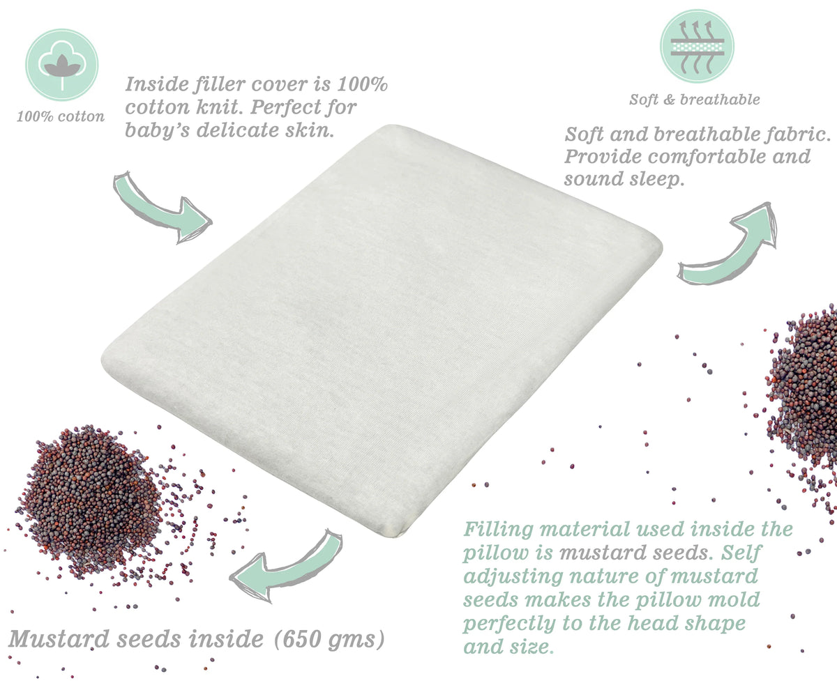 Abracadabra Transport Rai Mustard Seed Baby Pillow