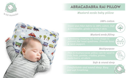 Abracadabra Transport Rai Mustard Seed Baby Pillow