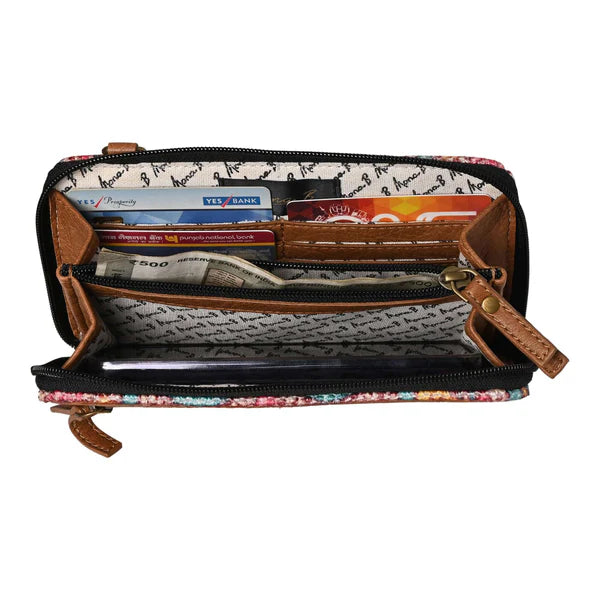 Trellis Wristlet Canvas Wallet