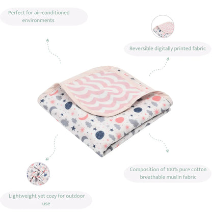 Sovana Twinklers 6-Layer Reversible Muslin Blanket