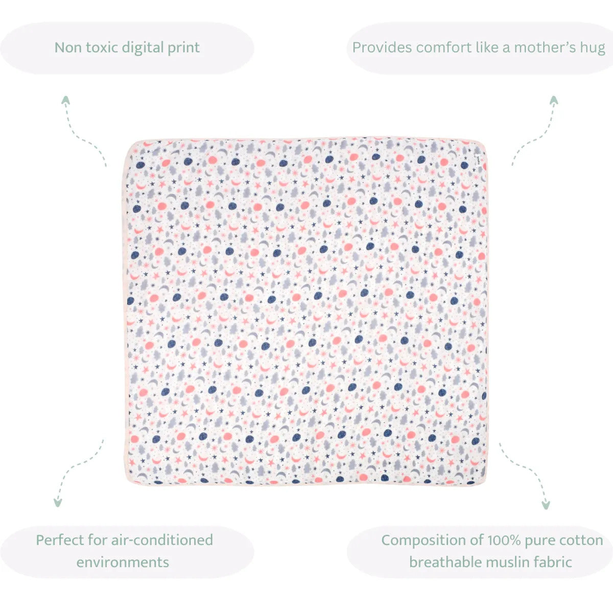 Sovana Twinklers 6-Layer Reversible Muslin Blanket