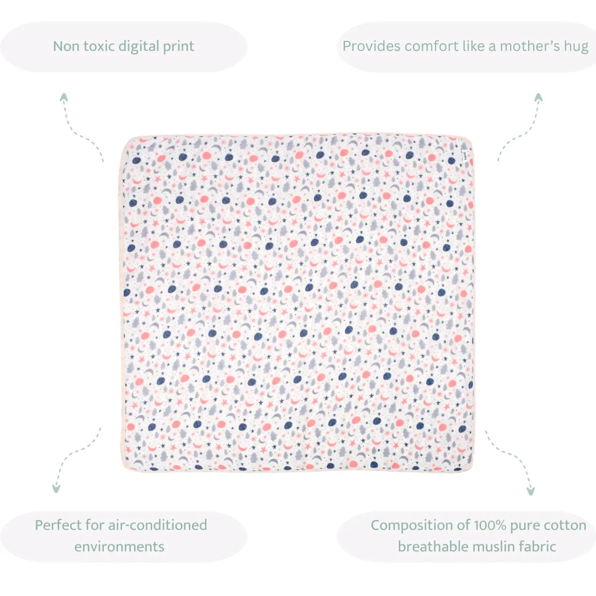 Sovana Twinklers 6-Layer Reversible Muslin Blanket