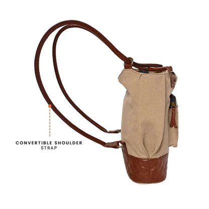 Two in One Convertible Handbag : Beige