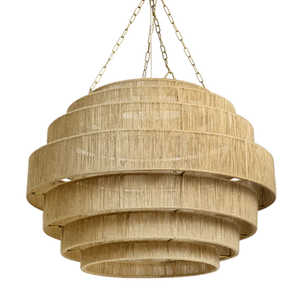 Urvi Handcrafted Rattan Tiered Chandelier