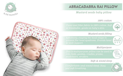 Abracadabra Vintage Floral Rai Mustard Seed Baby Pillow