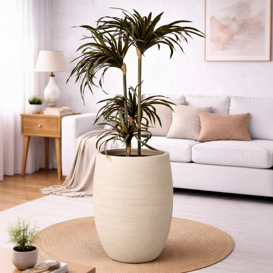 Voilet Beige Fiberglass Planter