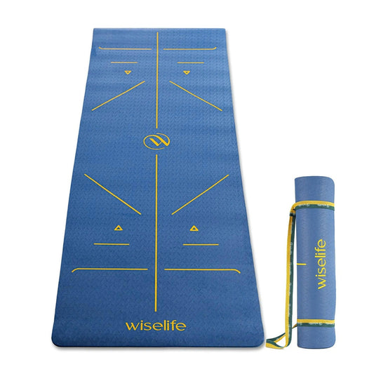 Wifelife True Alignment TPE Yoga Mat - 6mm Midnight Blue