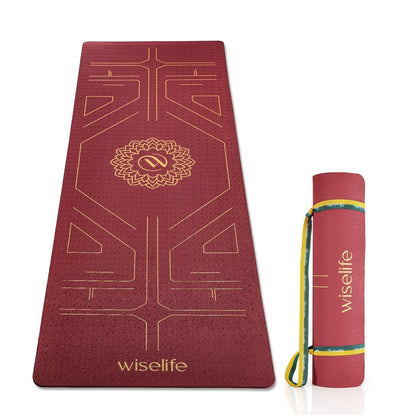 Wifelife True Alignment TPE Yoga Mat - 6mm
