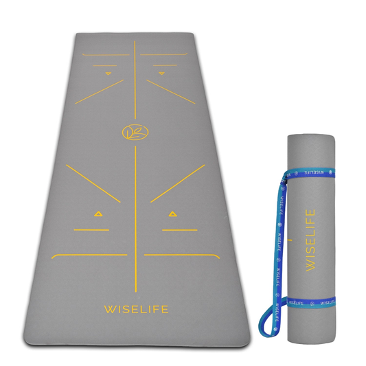 Wifelife True Alignment TPE Yoga Mat - 6mm Space Grey
