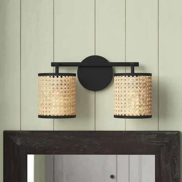 Azure Handcrafted Wicker & Bamboo Wall Lamp