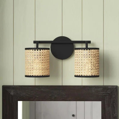 Azure Handcrafted Wicker & Bamboo Wall Lamp