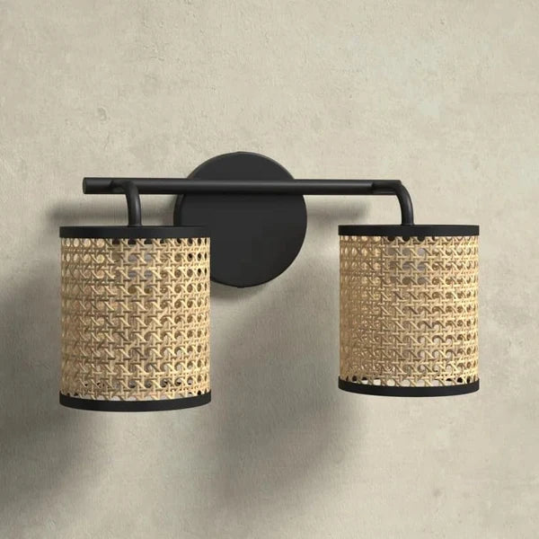 Azure Handcrafted Wicker & Bamboo Wall Lamp