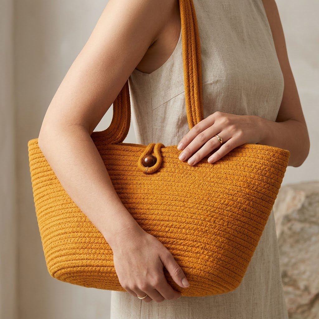 Wannabe Solid Cotton Tote Bag Women Shoulder Bag
