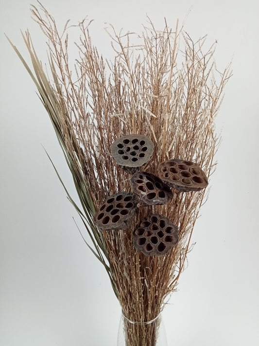 Dried Lotus Pod & Reed Grass Bouquet
