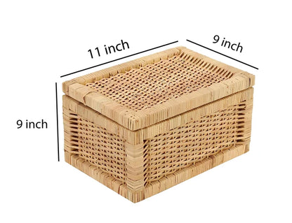 Aadhya Handwoven Wicker Storage Basket with Lid