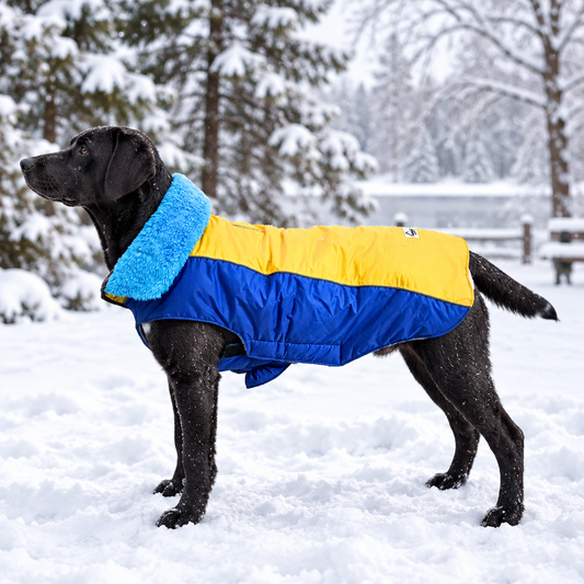 Premium Windproof Dog Jacket Yellow & Blue