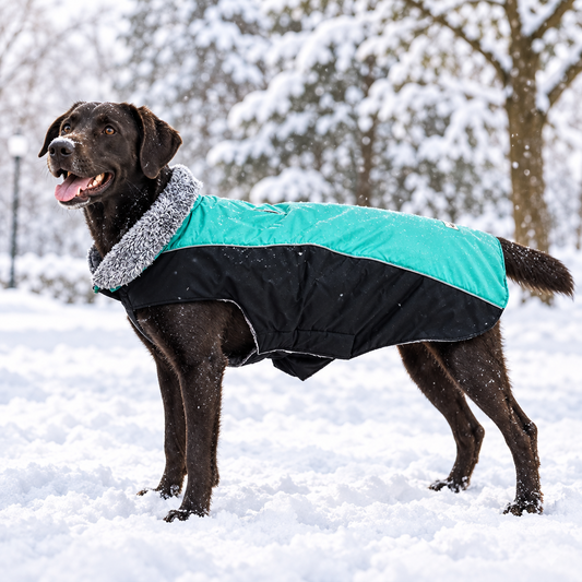 Premium Windproof Dog Jacket Turquoise & Black