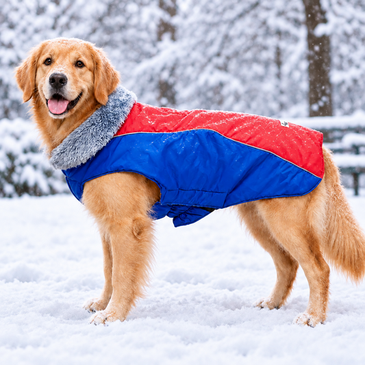 Premium Windproof Dog Jacket Orange & Blue
