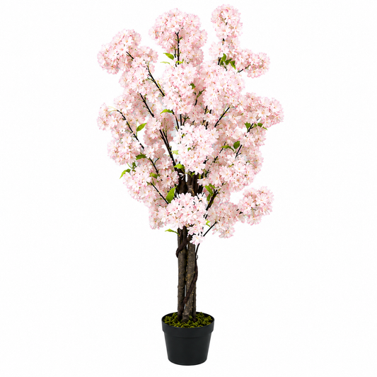Premium Winter Cherry Bloom Faux Plant – 47.24-Inch Tropical Decor