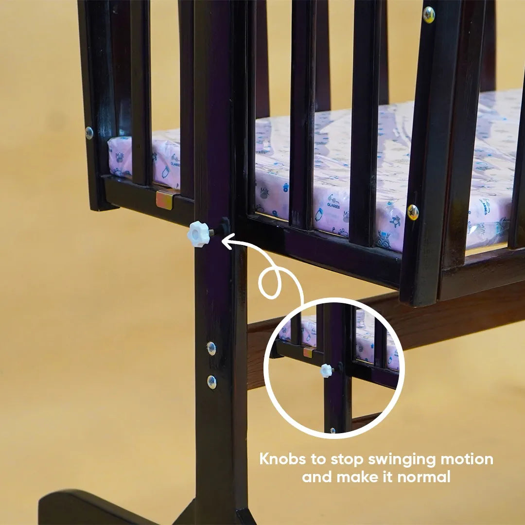 FurniFest Wooden Baby Cradle for 0 to 12 Months