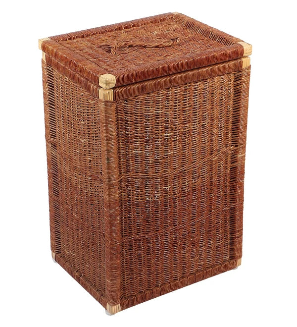 Yamini Handwoven Wicker Laundry Basket with Lid