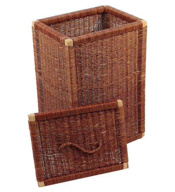 Yamini Handwoven Wicker Laundry Basket with Lid