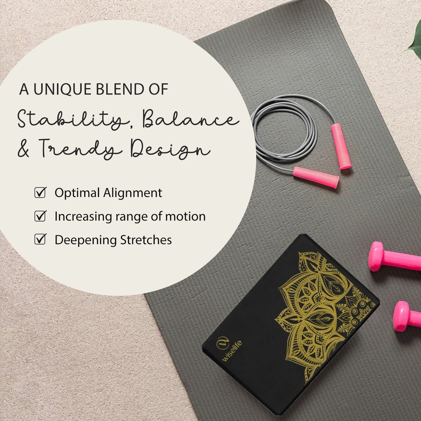Wifelife Premium Printed Yoga Block