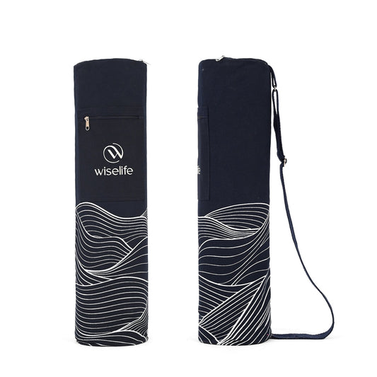 Wifelife Premium Yoga Mat Carry Bag Dark Blue Waves
